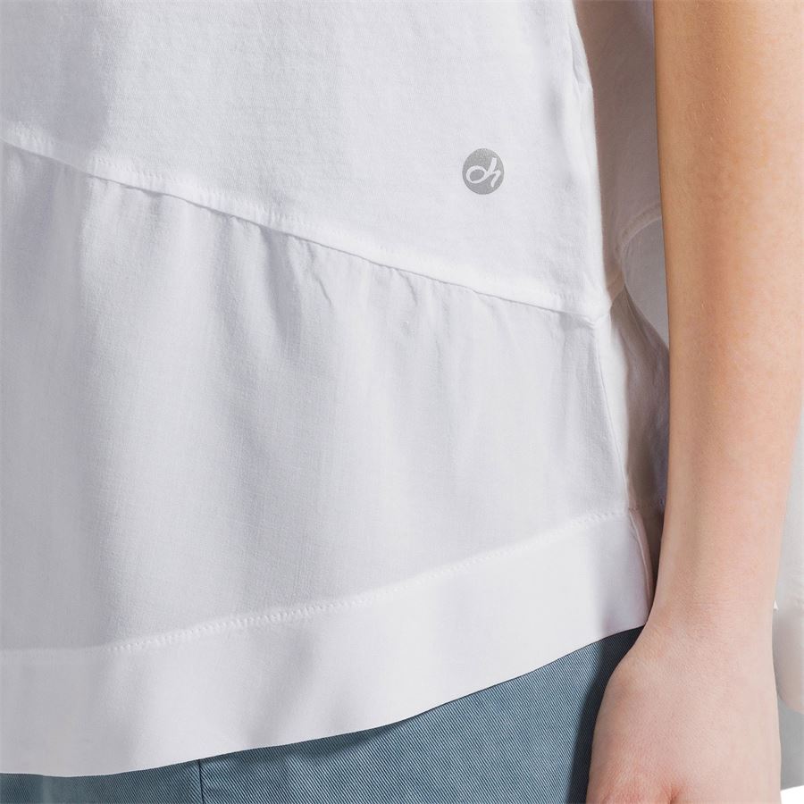 Top asimmetrico con inserti in mussola bianco da donna Deha | D2234210001